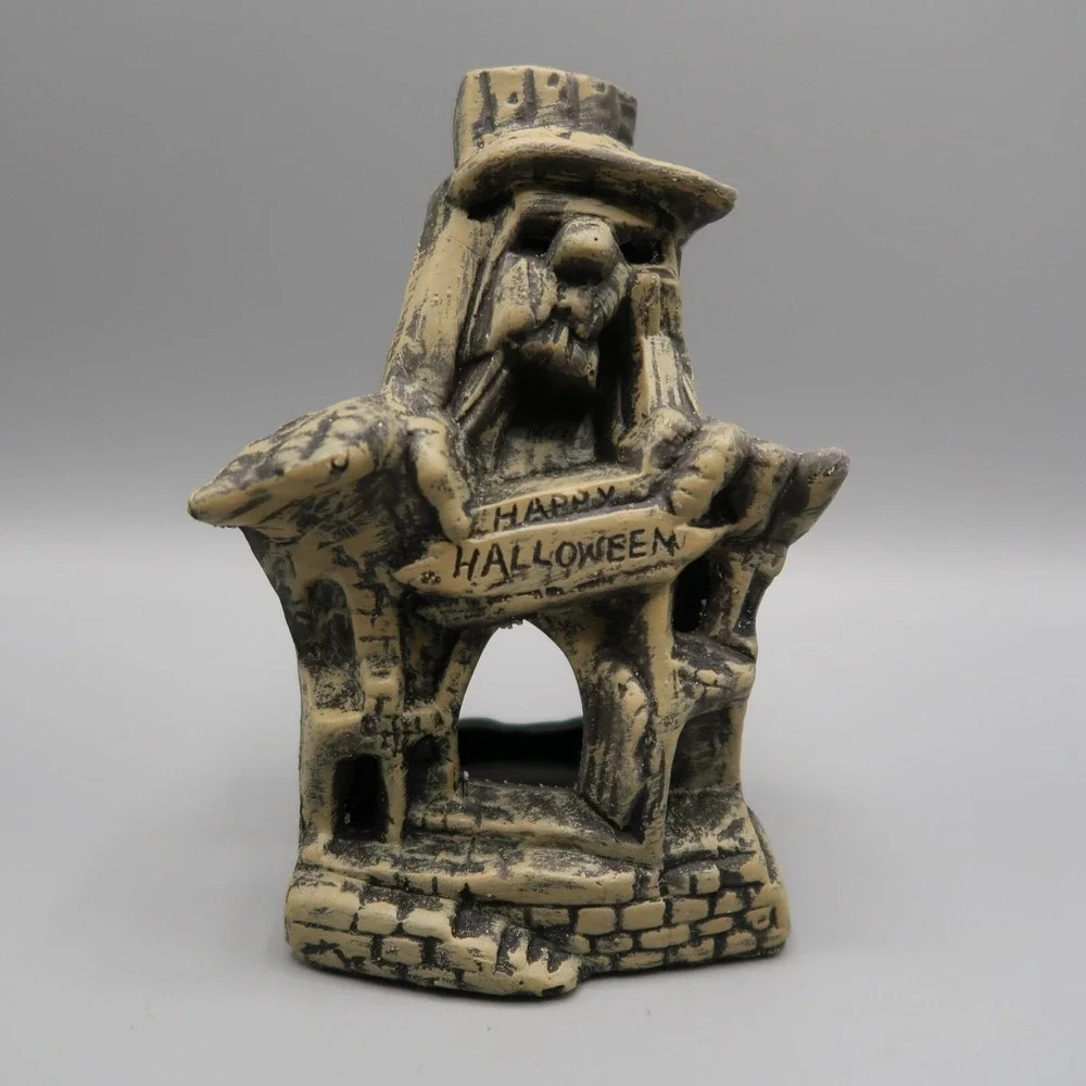 Spooky House Halloween Votive Holder Lantern Scary Vintage Liss Brothers in box